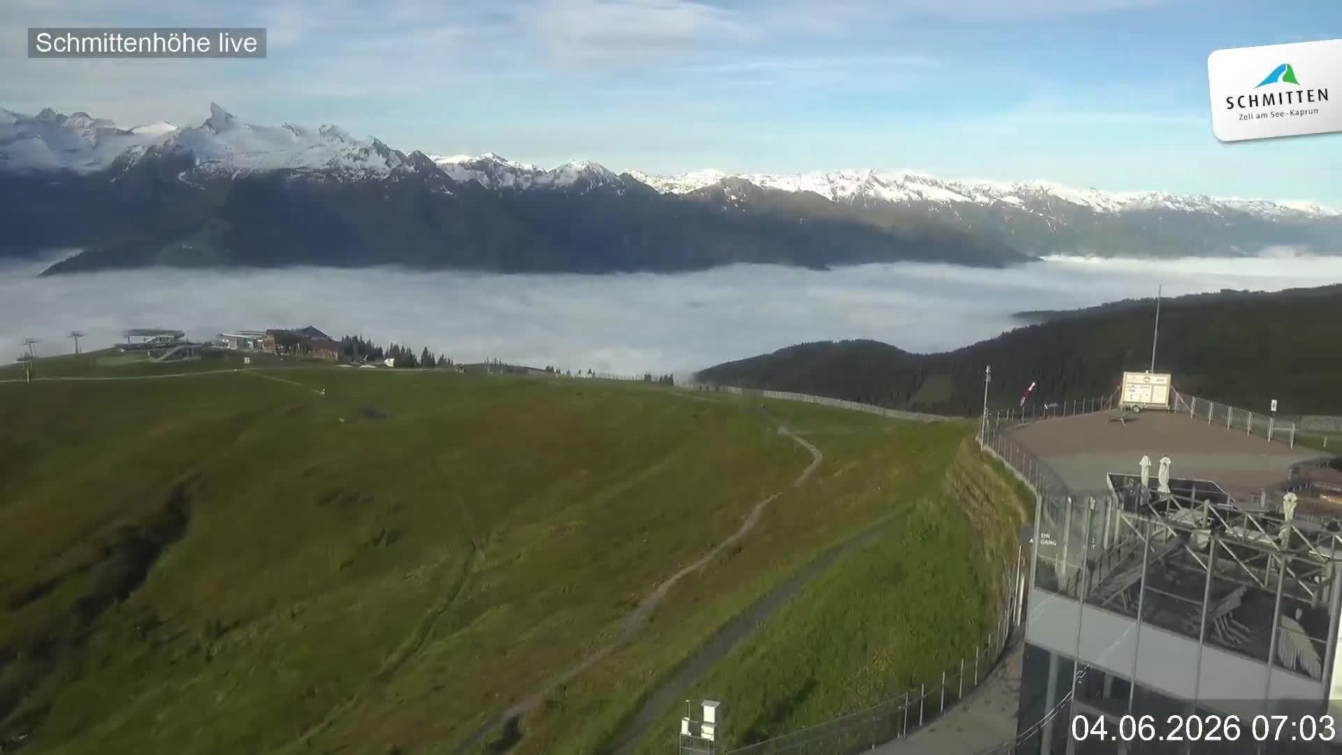 Archiv Foto Webcam Blick vom Gipfel der Schmittenhöhe