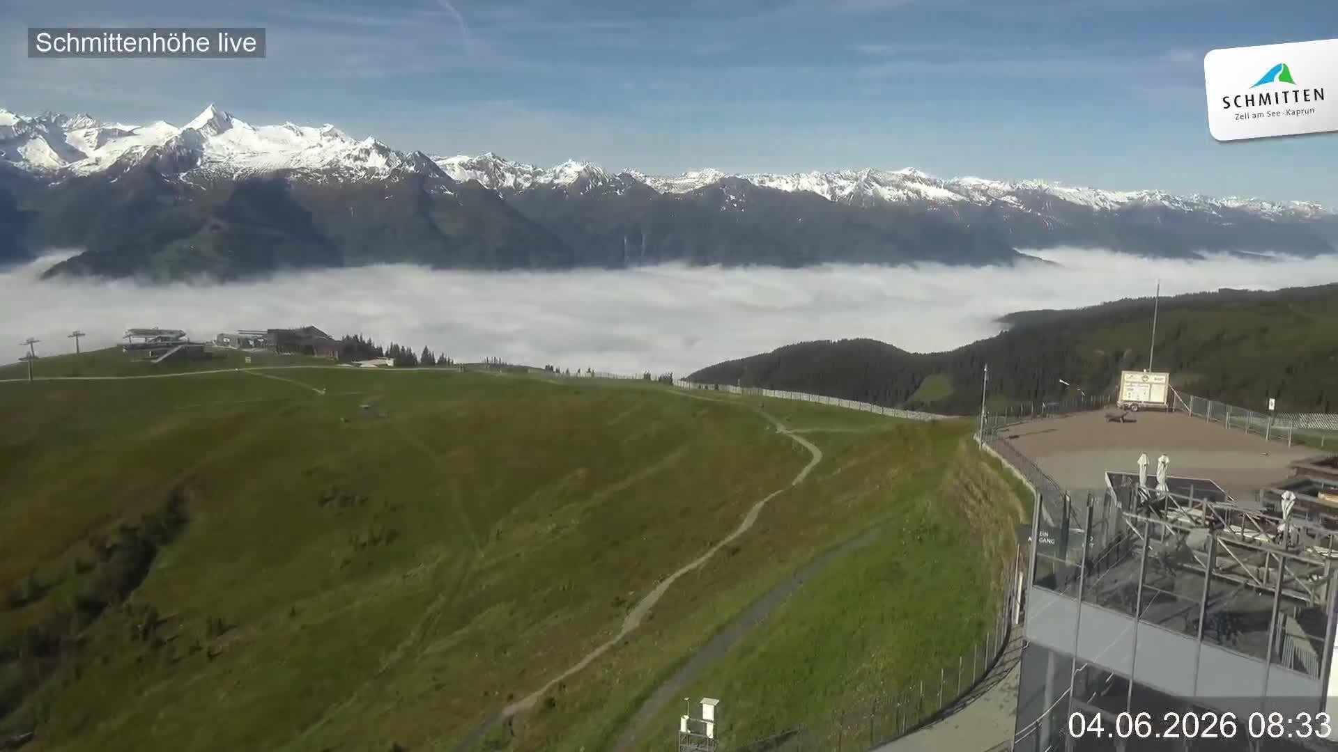 Archiv Foto Webcam Blick vom Gipfel der Schmittenhöhe