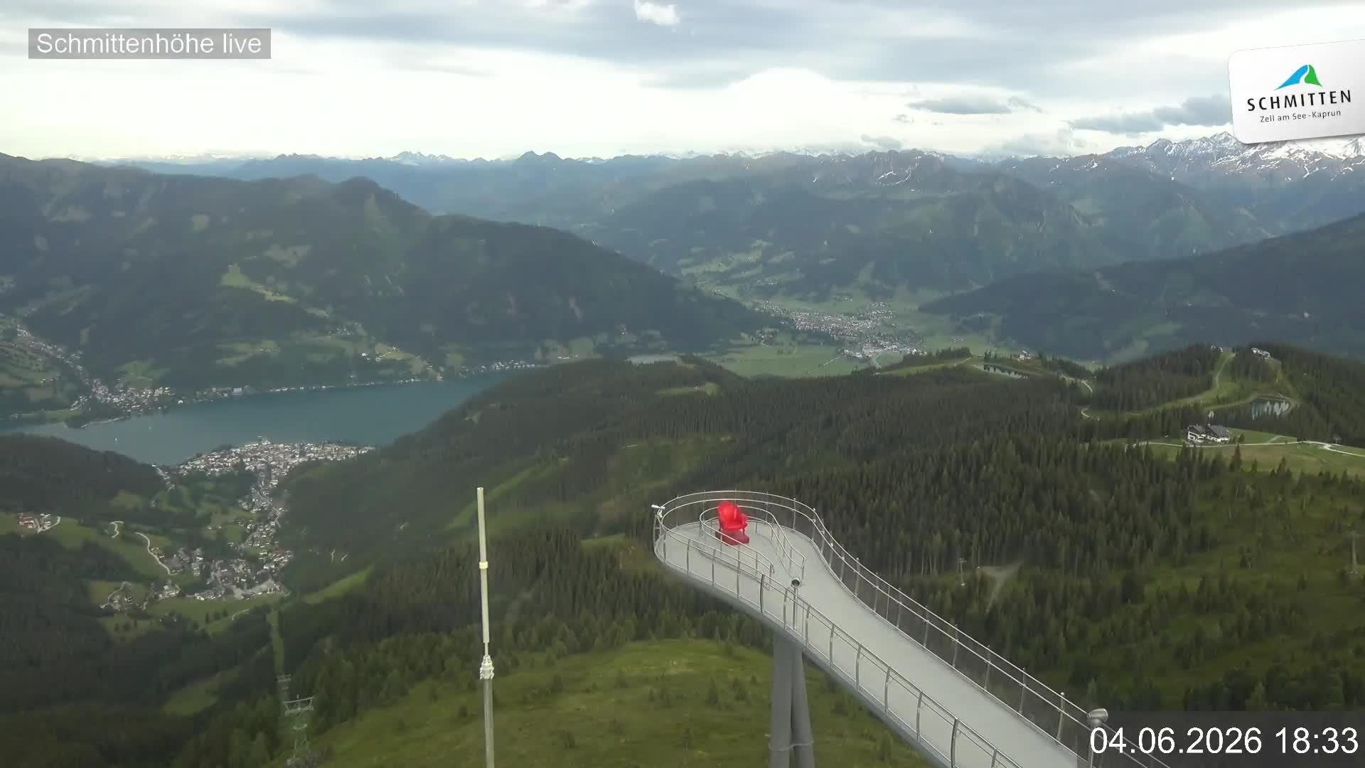 Archiv Foto Webcam Blick vom Gipfel der Schmittenhöhe