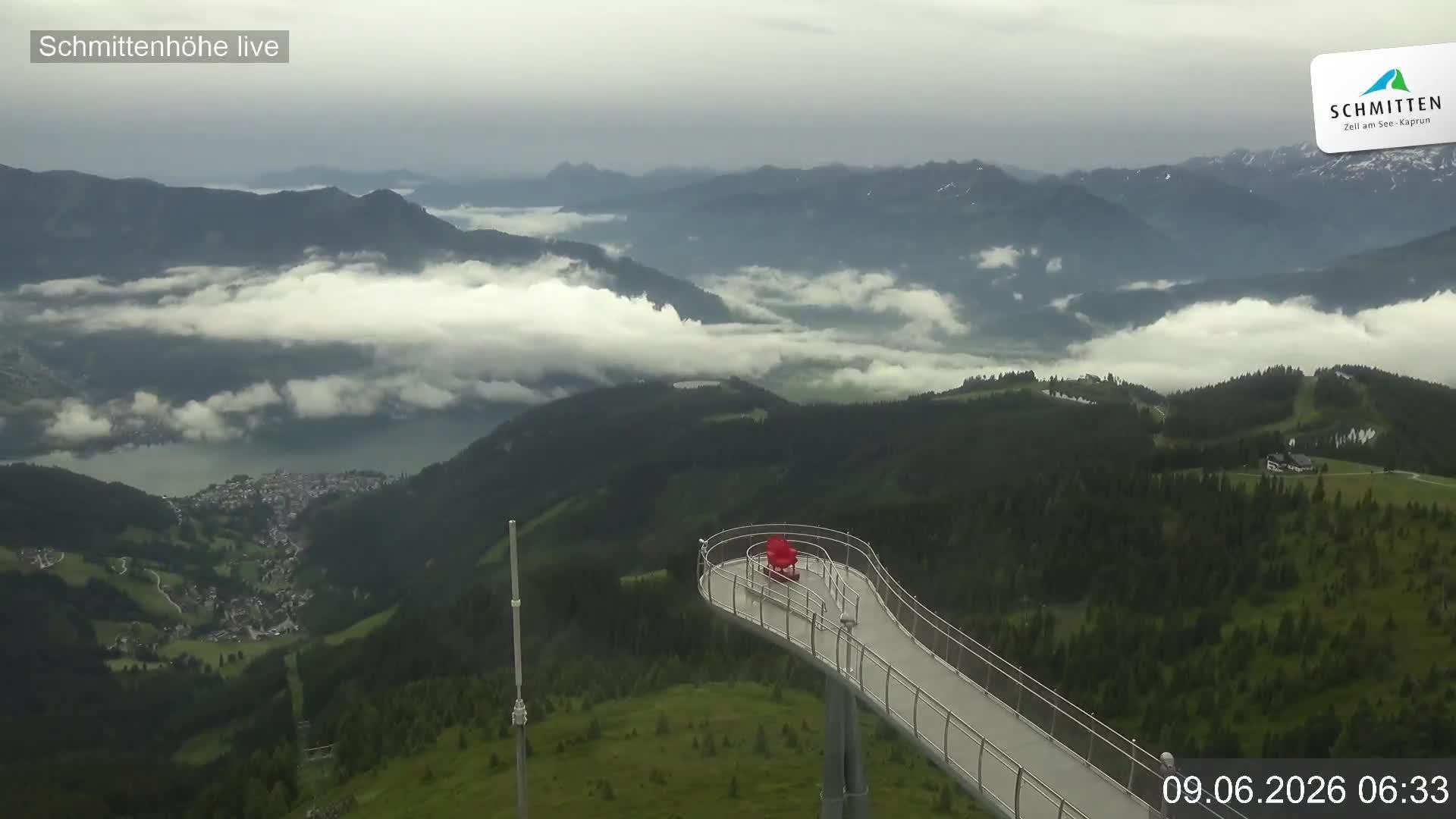 Archiv Foto Webcam Blick vom Gipfel der Schmittenhöhe