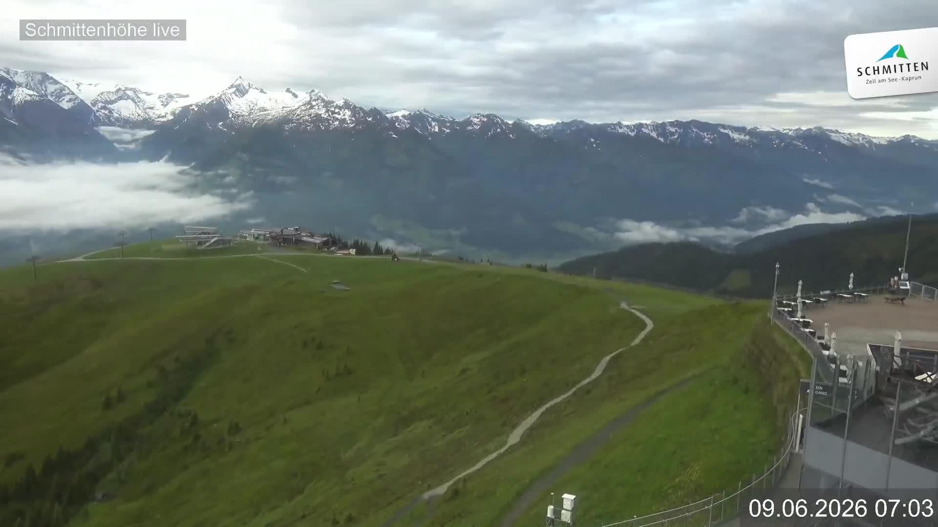 Archiv Foto Webcam Blick vom Gipfel der Schmittenhöhe