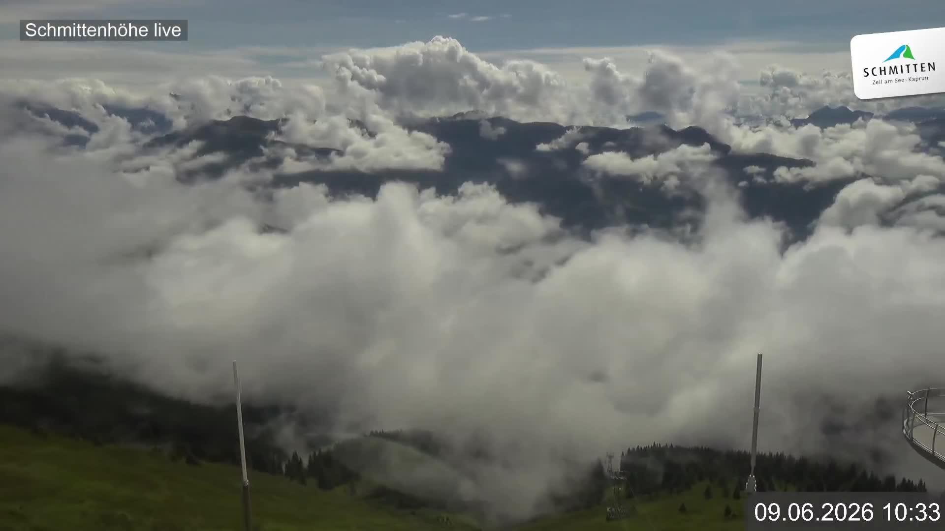 Archiv Foto Webcam Blick vom Gipfel der Schmittenhöhe