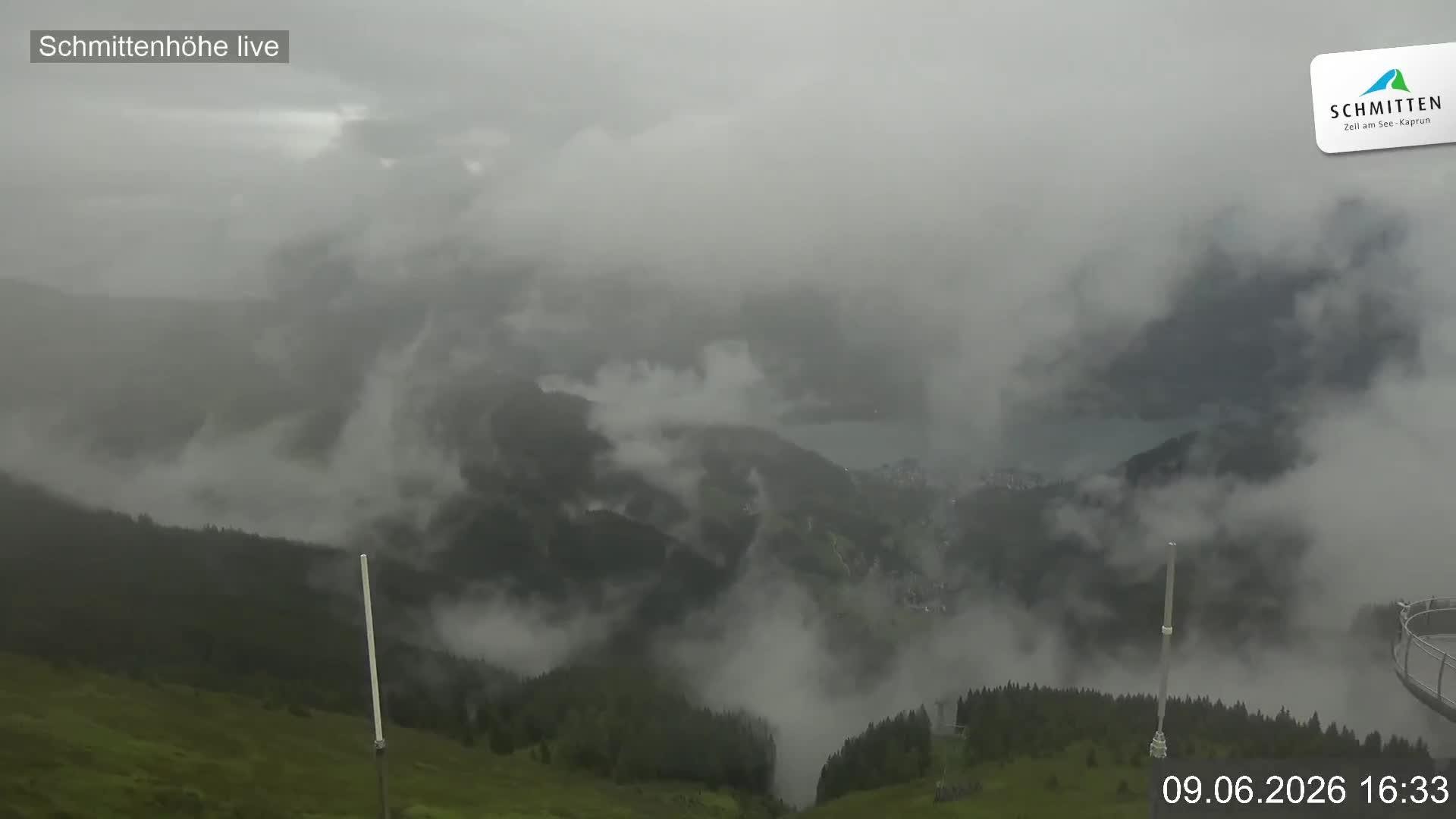 Archiv Foto Webcam Blick vom Gipfel der Schmittenhöhe