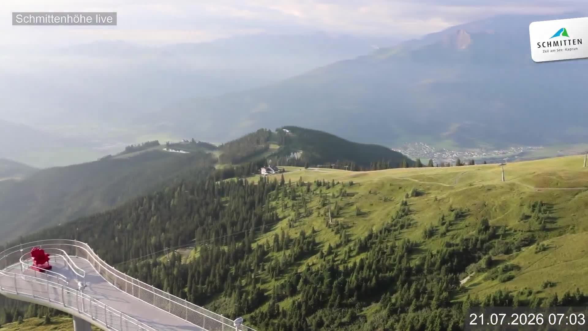 Archiv Foto Webcam Blick vom Gipfel der Schmittenhöhe