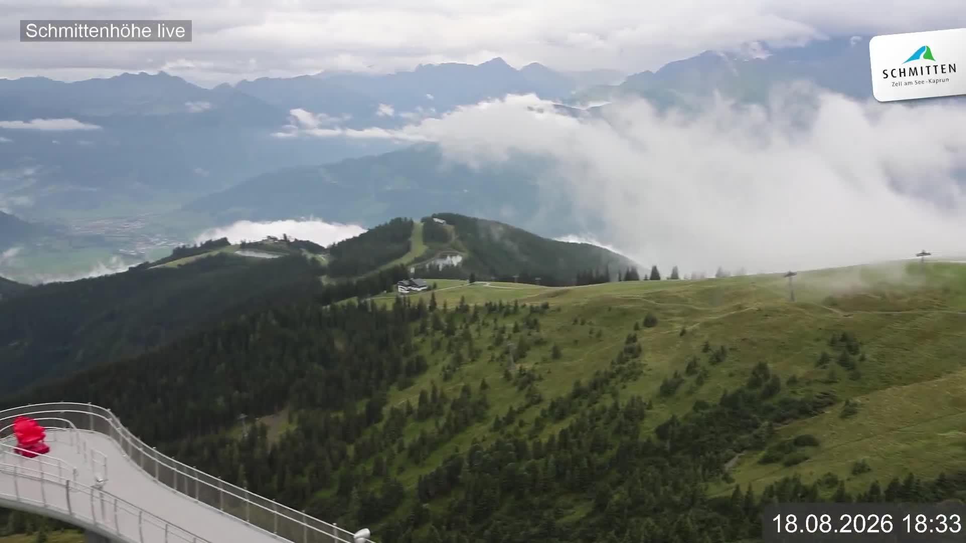Archiv Foto Webcam Blick vom Gipfel der Schmittenhöhe