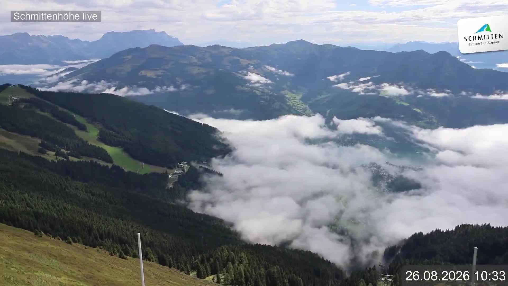 Archiv Foto Webcam Blick vom Gipfel der Schmittenhöhe