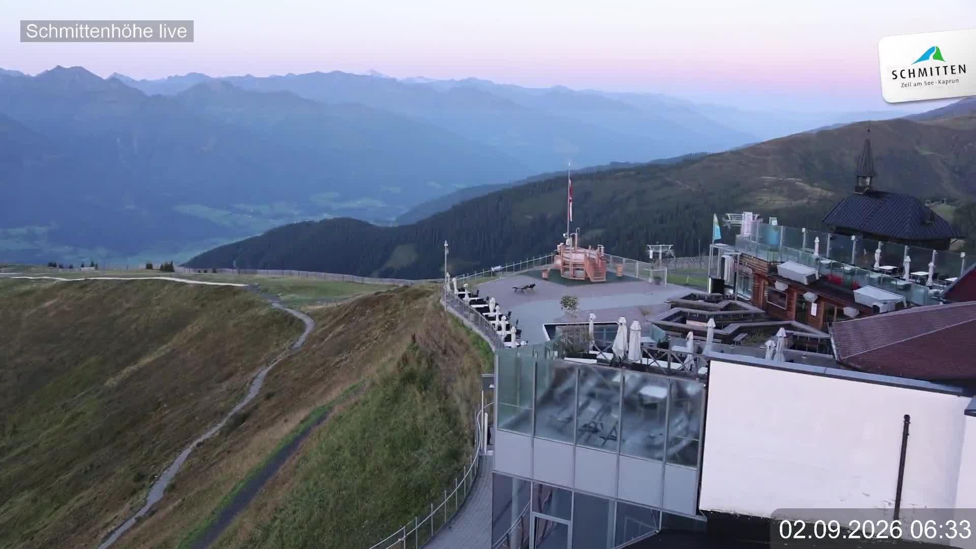 Archiv Foto Webcam Blick vom Gipfel der Schmittenhöhe