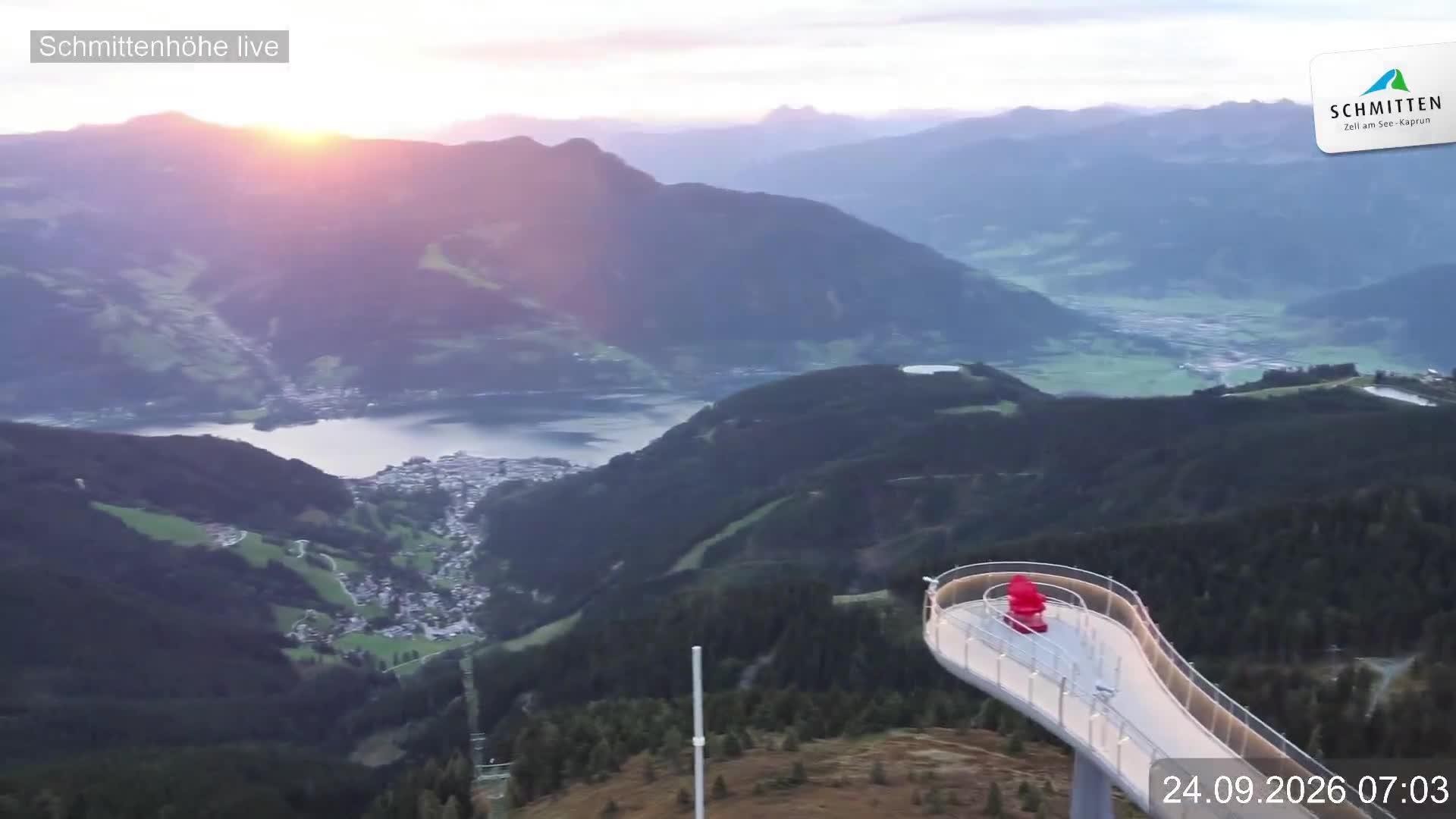 Archiv Foto Webcam Blick vom Gipfel der Schmittenhöhe
