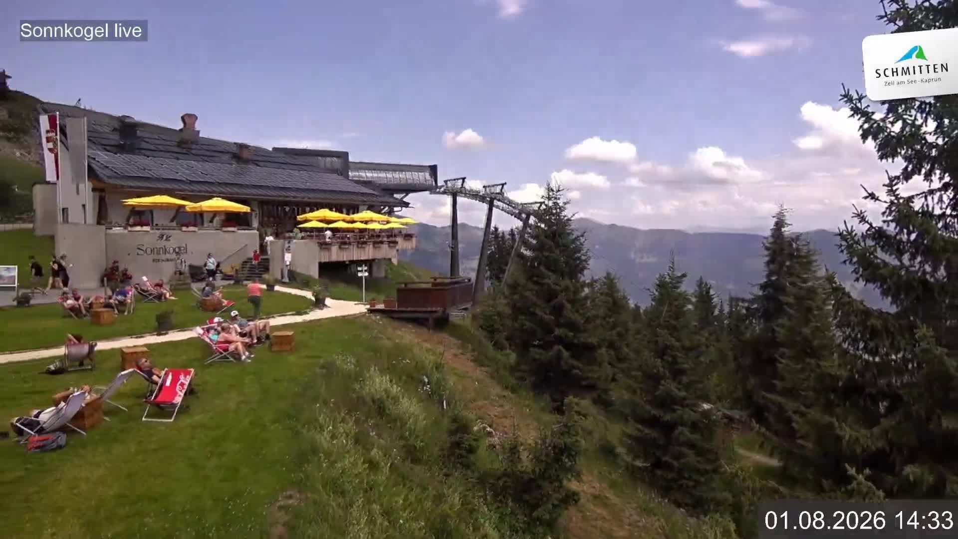 Archiv Foto Webcam Schmitten: Restaurant und Spielplatz Sonnkogel