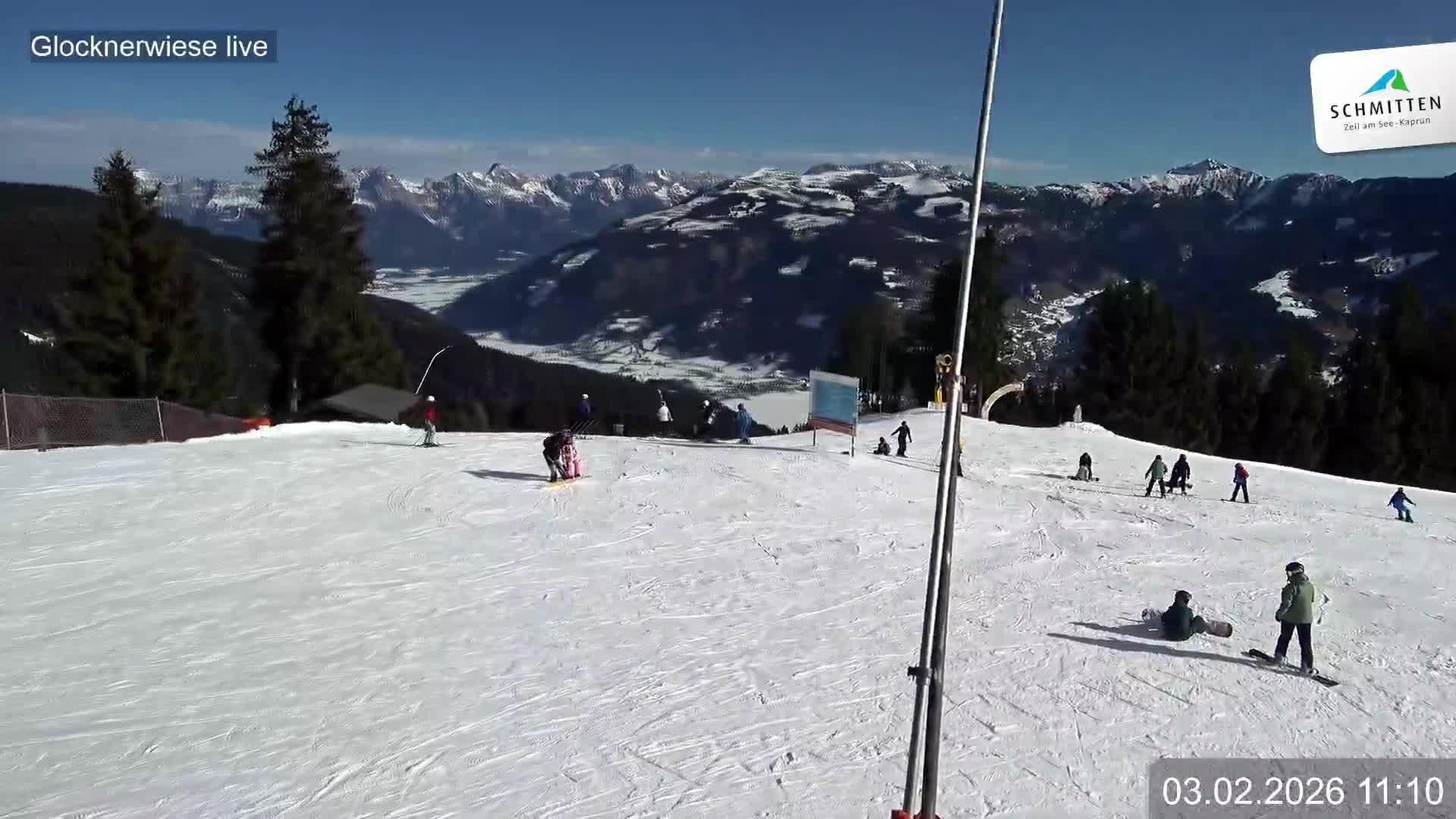 Archiv Foto Webcam Schmittenhöhe: Blick auf die Glocknerwiese