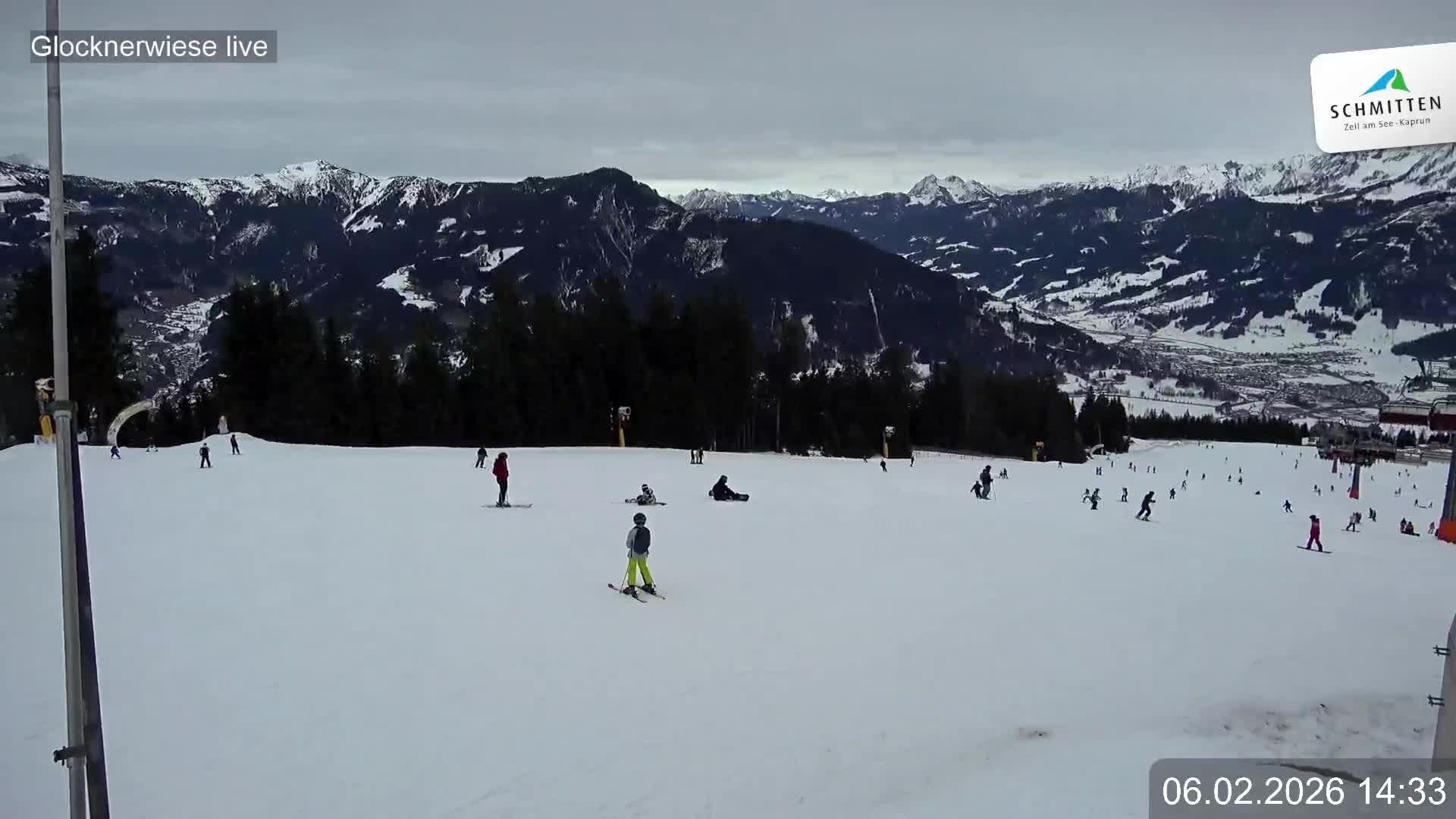 Archiv Foto Webcam Schmittenhöhe: Blick auf die Glocknerwiese