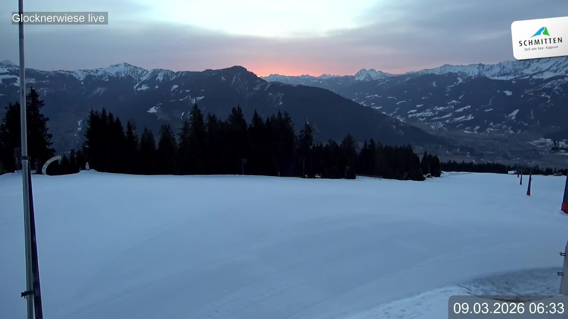Archiv Foto Webcam Schmittenhöhe: Blick auf die Glocknerwiese