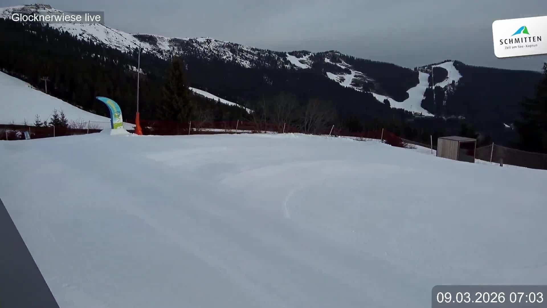 Archiv Foto Webcam Schmittenhöhe: Blick auf die Glocknerwiese