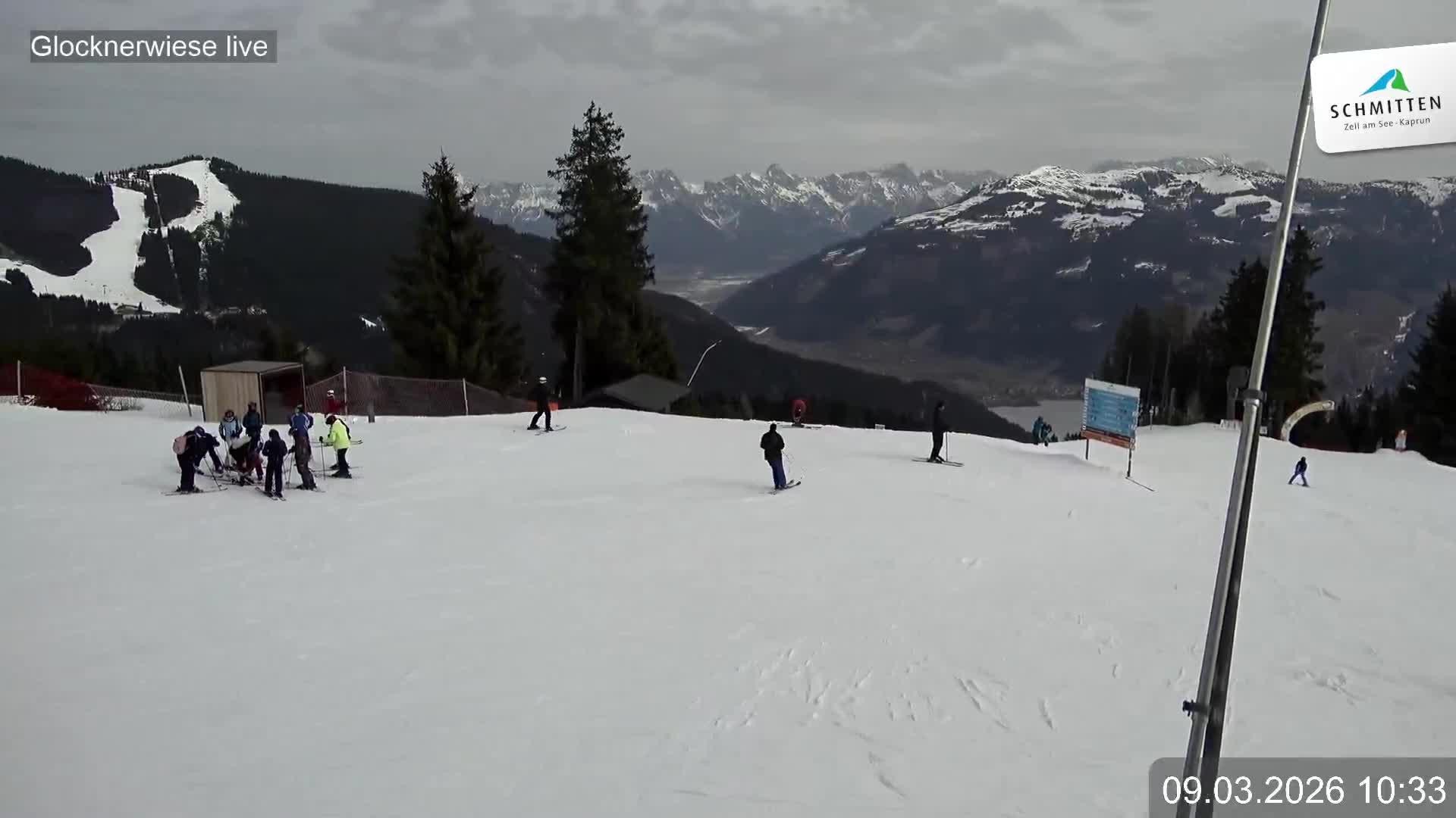 Archiv Foto Webcam Schmittenhöhe: Blick auf die Glocknerwiese