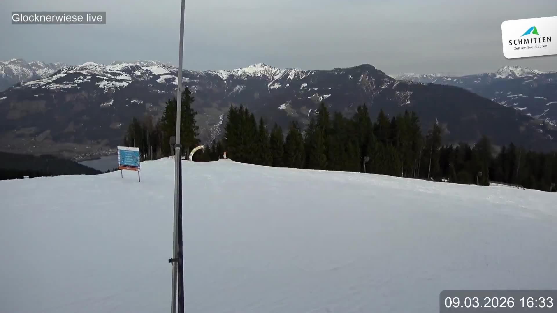 Archiv Foto Webcam Schmittenhöhe: Blick auf die Glocknerwiese