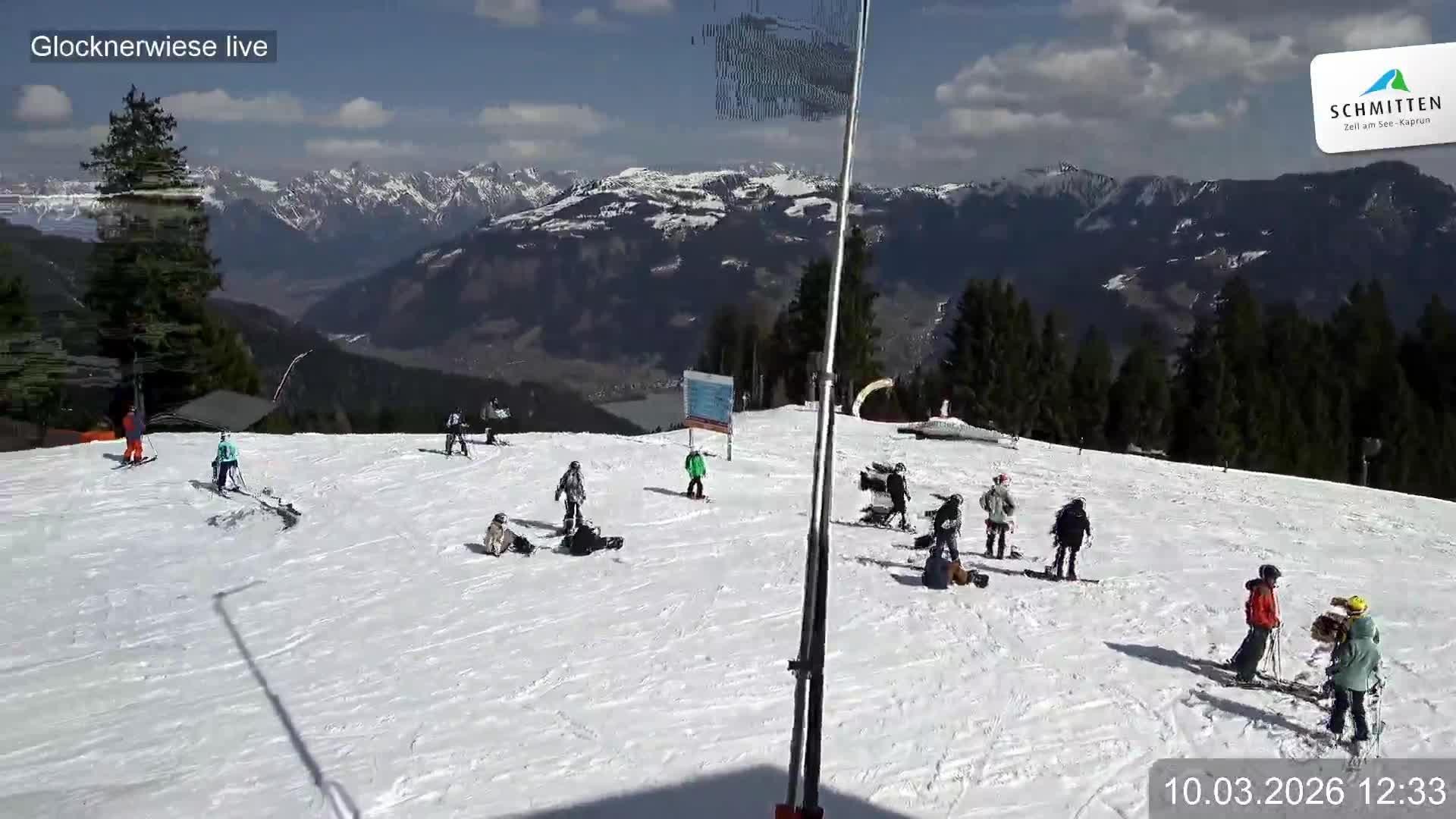 Archiv Foto Webcam Schmittenhöhe: Blick auf die Glocknerwiese