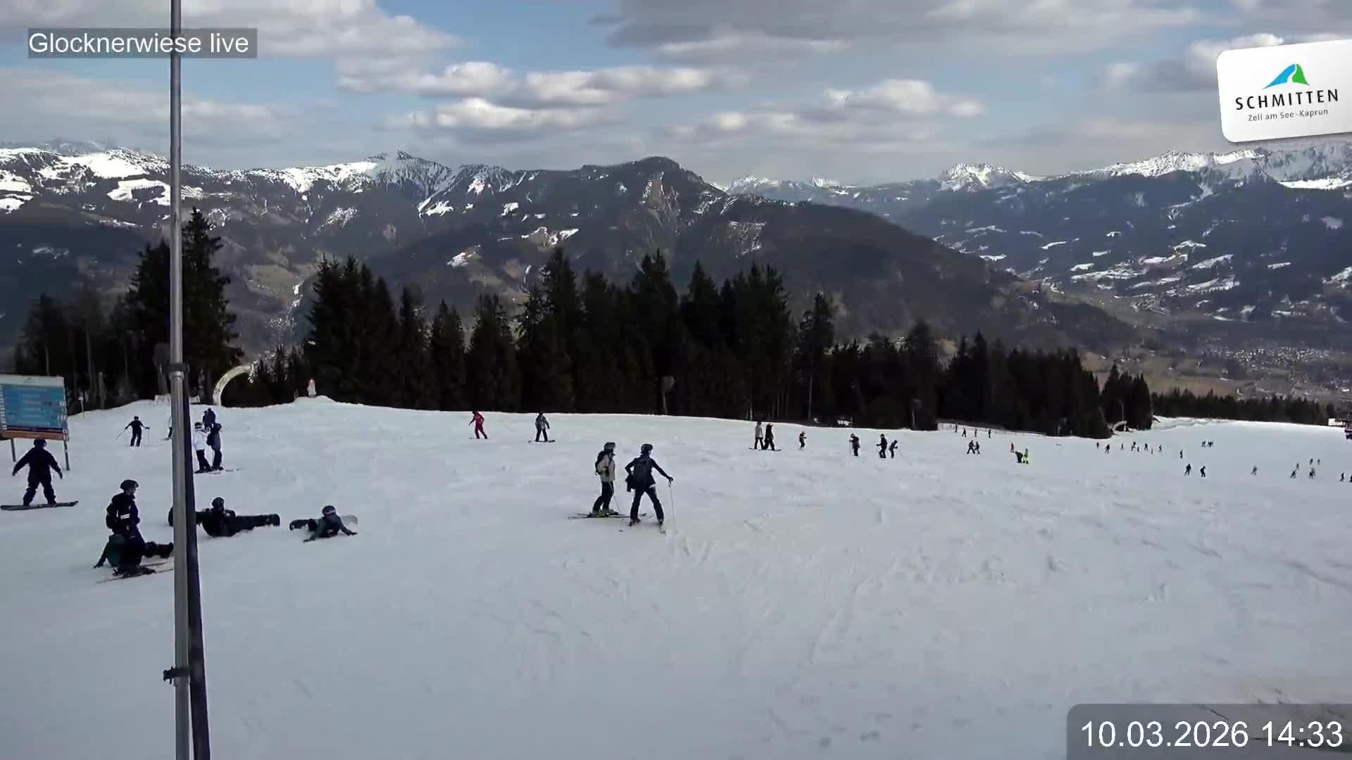 Archiv Foto Webcam Schmittenhöhe: Blick auf die Glocknerwiese