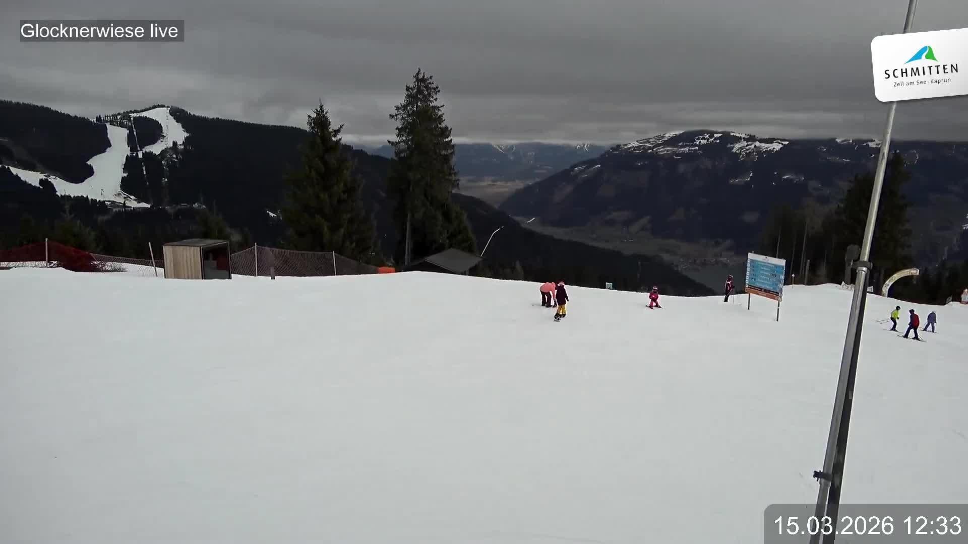 Archiv Foto Webcam Schmittenhöhe: Blick auf die Glocknerwiese