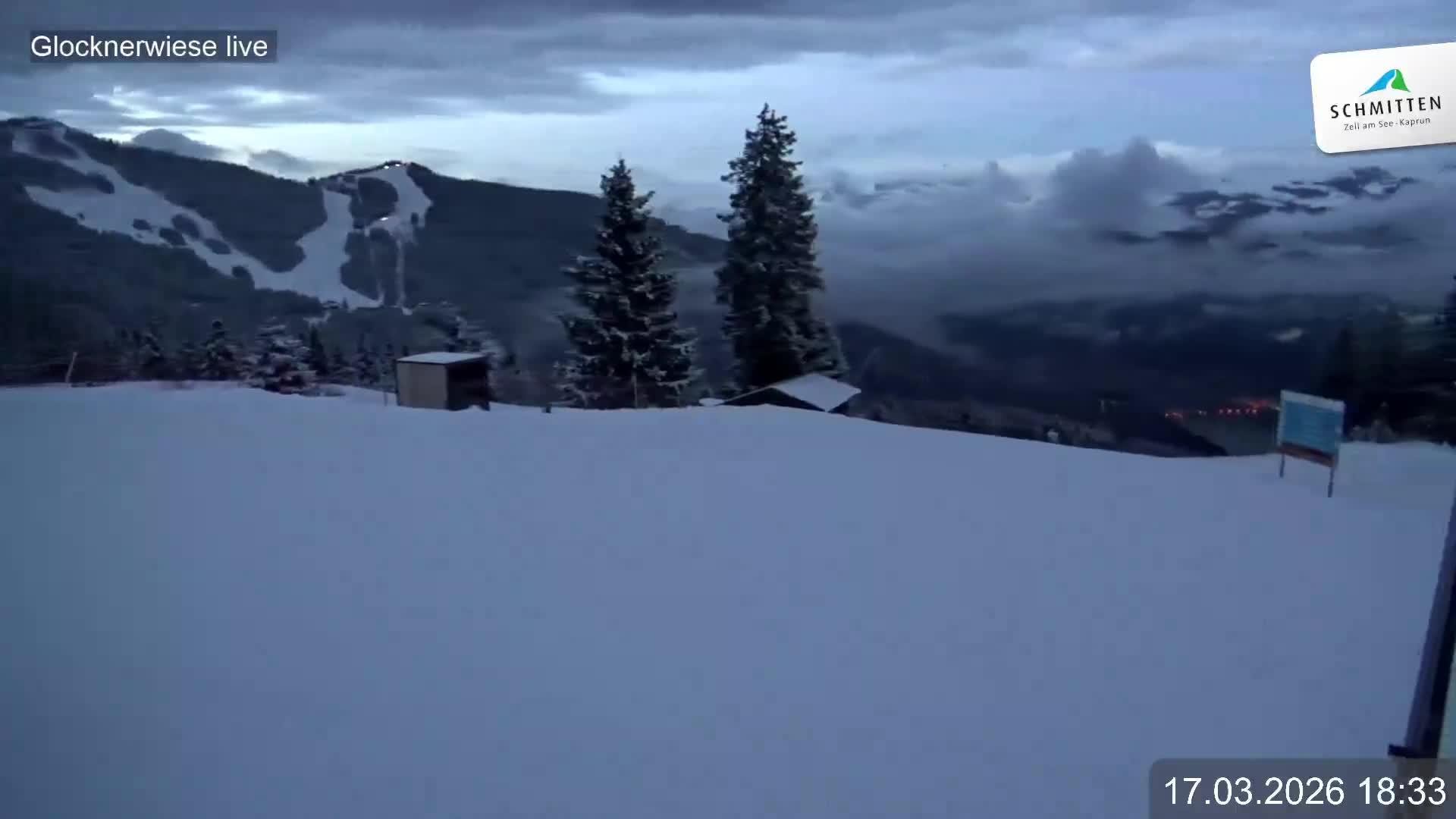 Archiv Foto Webcam Schmittenhöhe: Blick auf die Glocknerwiese
