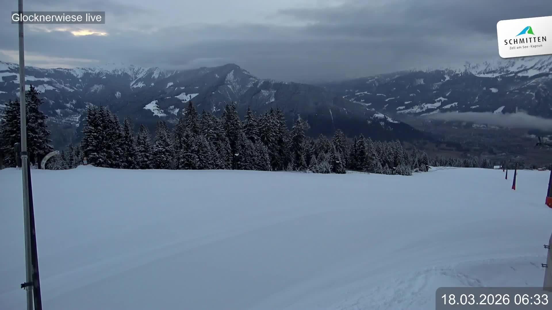 Archiv Foto Webcam Schmittenhöhe: Blick auf die Glocknerwiese