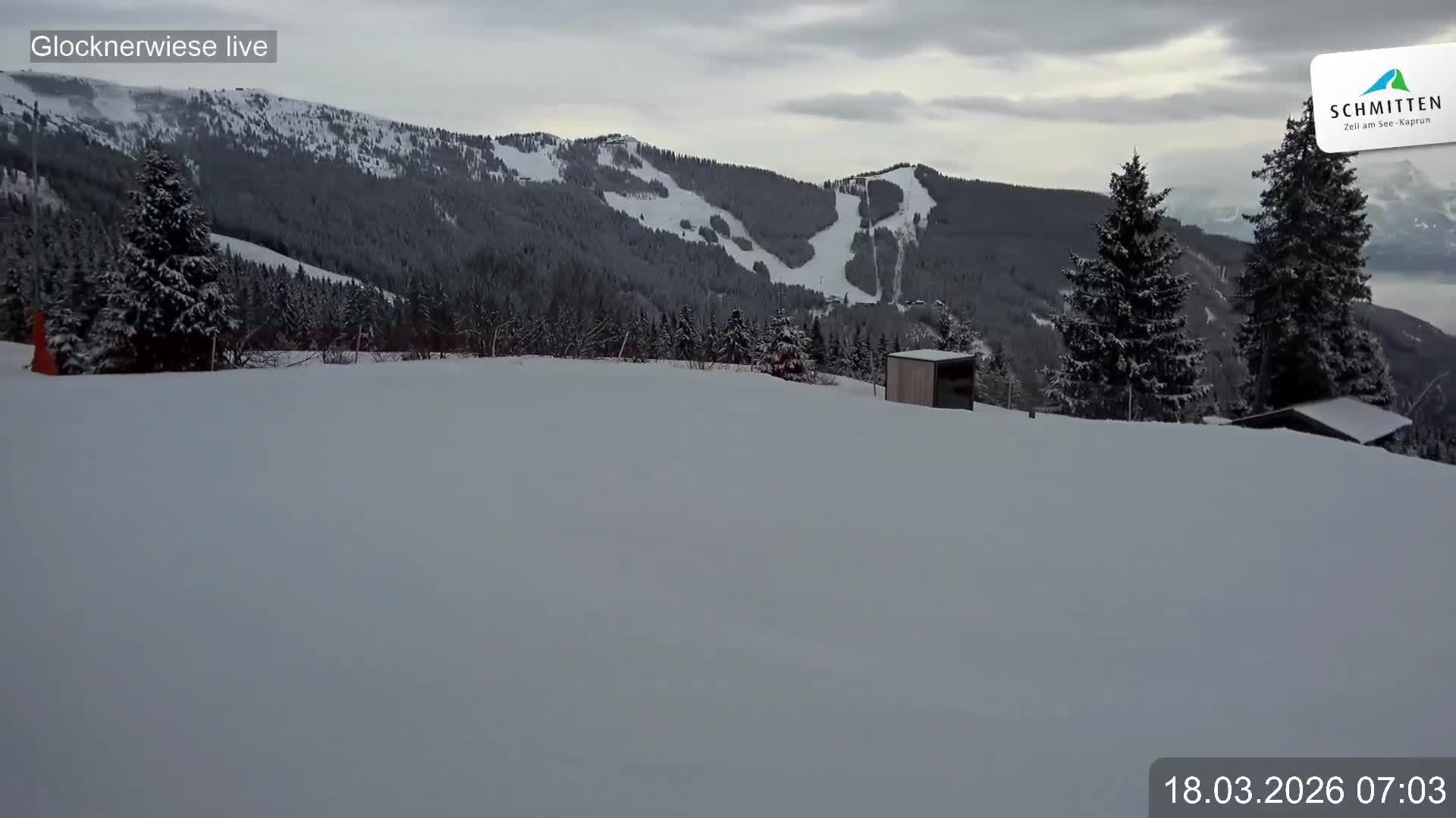 Archiv Foto Webcam Schmittenhöhe: Blick auf die Glocknerwiese