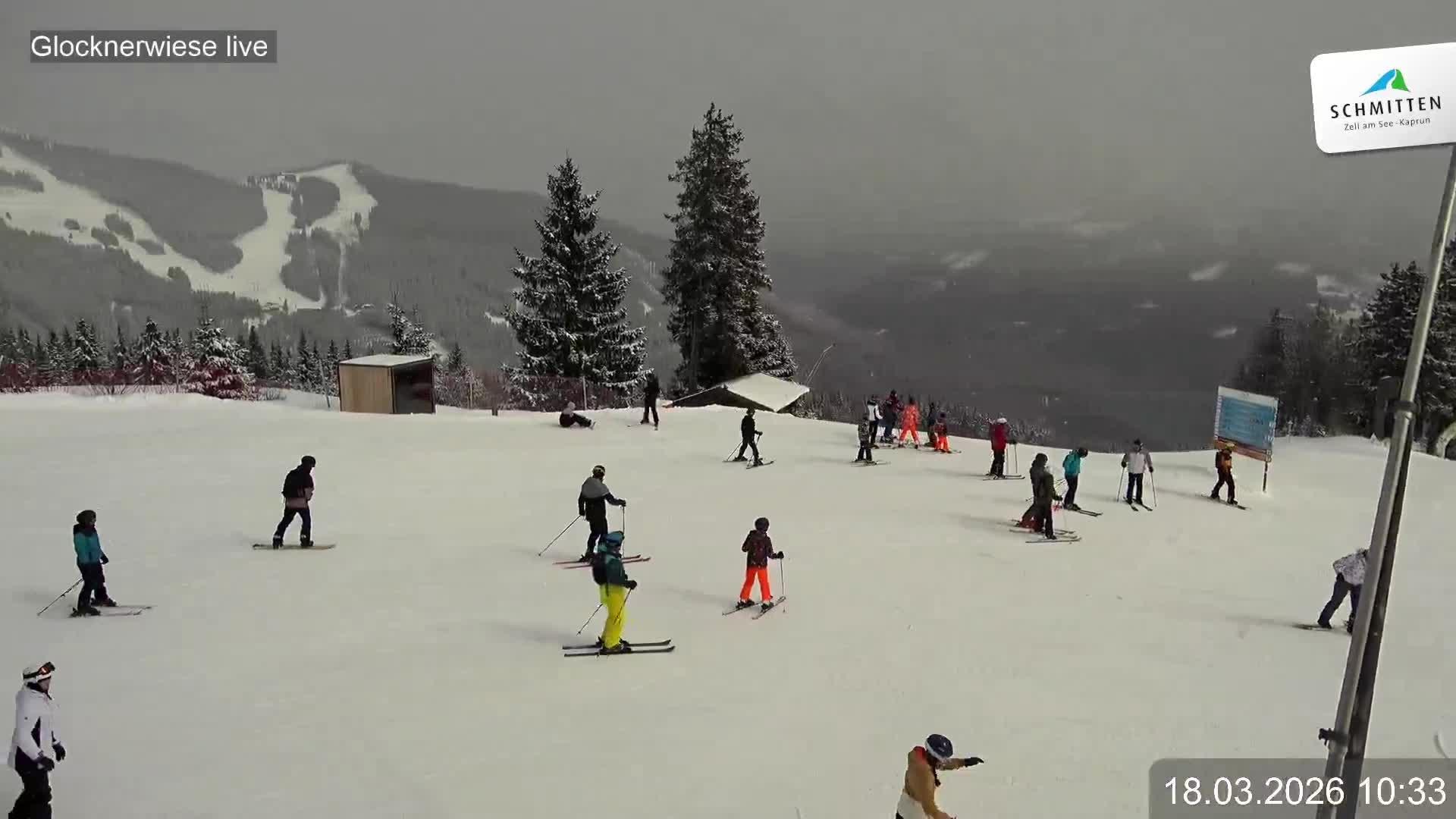 Archiv Foto Webcam Schmittenhöhe: Blick auf die Glocknerwiese
