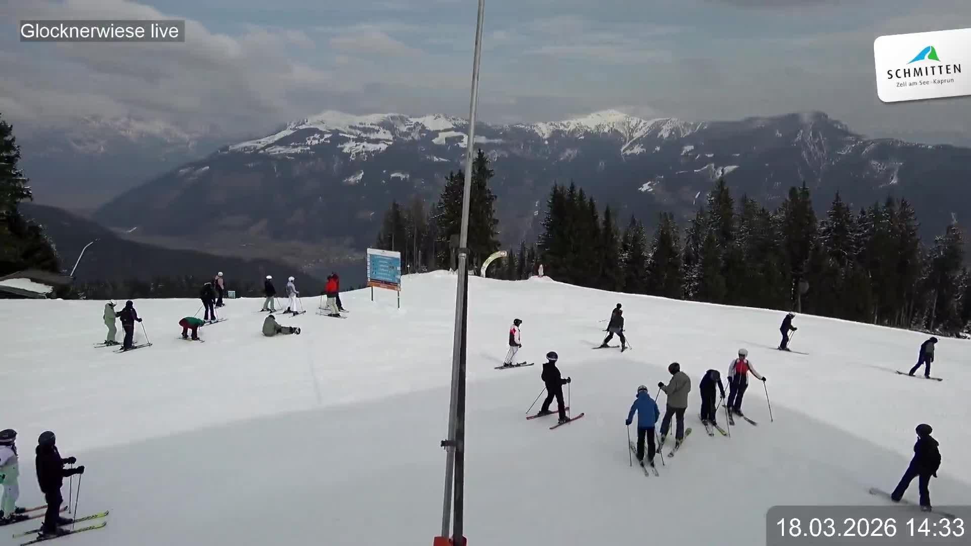 Archiv Foto Webcam Schmittenhöhe: Blick auf die Glocknerwiese