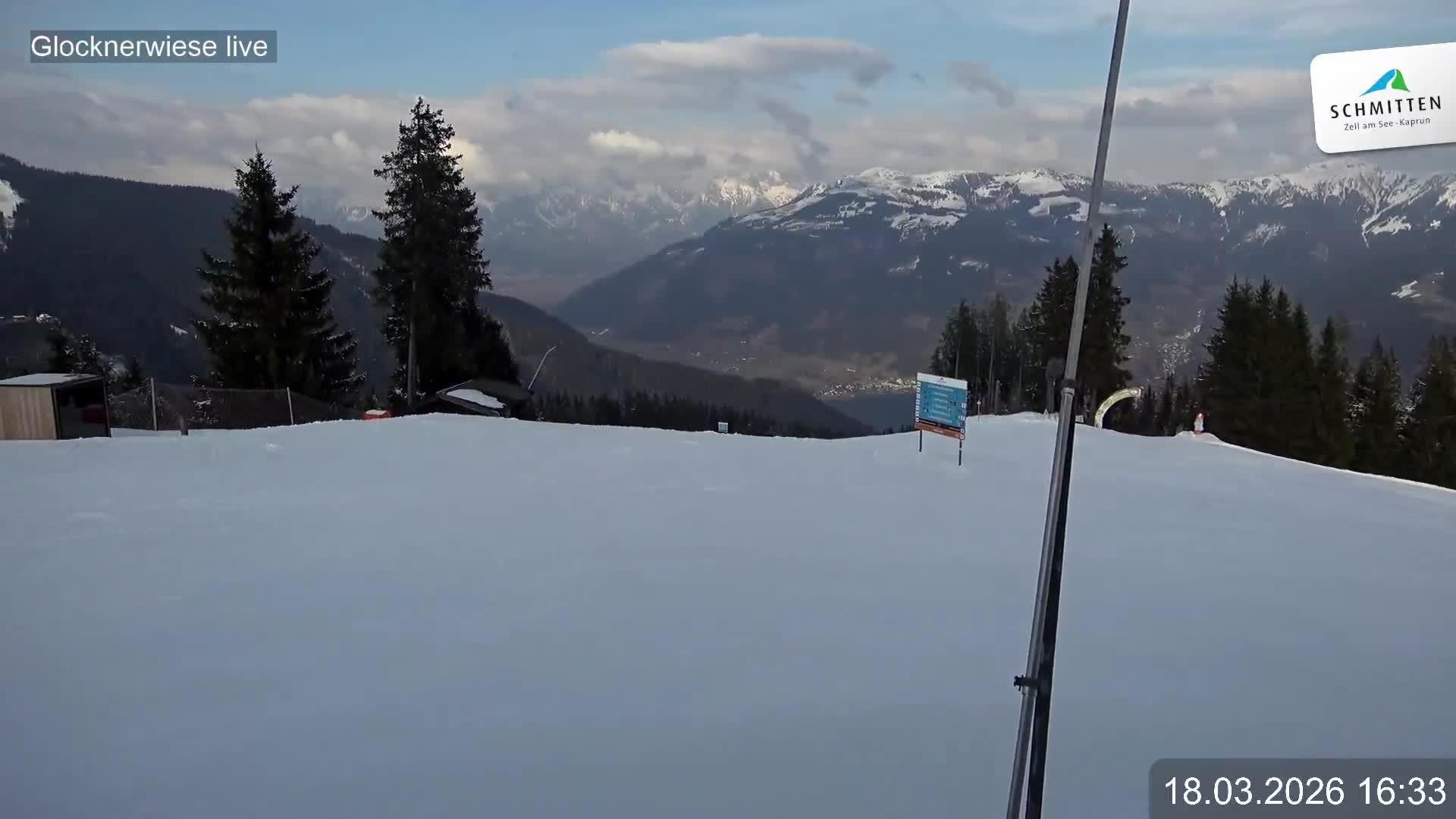 Archiv Foto Webcam Schmittenhöhe: Blick auf die Glocknerwiese
