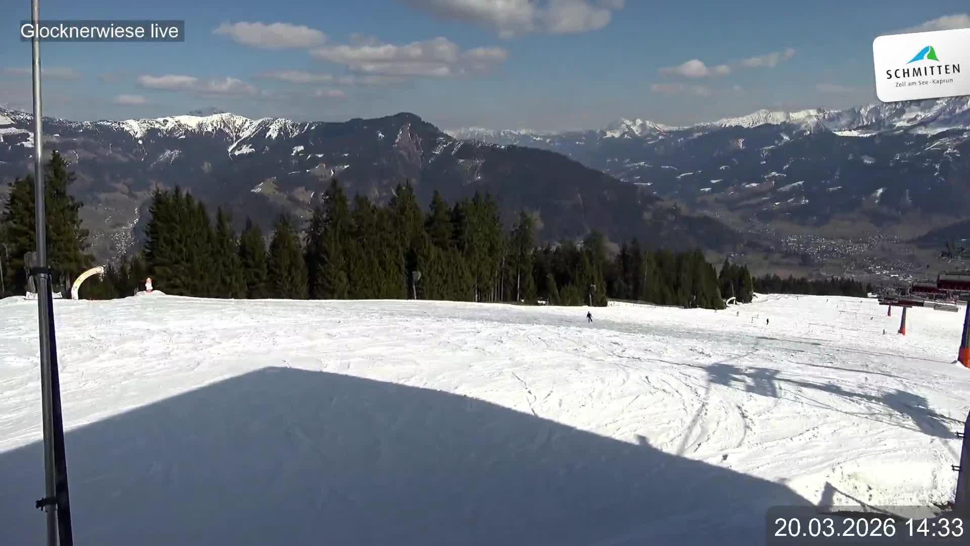 Archiv Foto Webcam Schmittenhöhe: Blick auf die Glocknerwiese