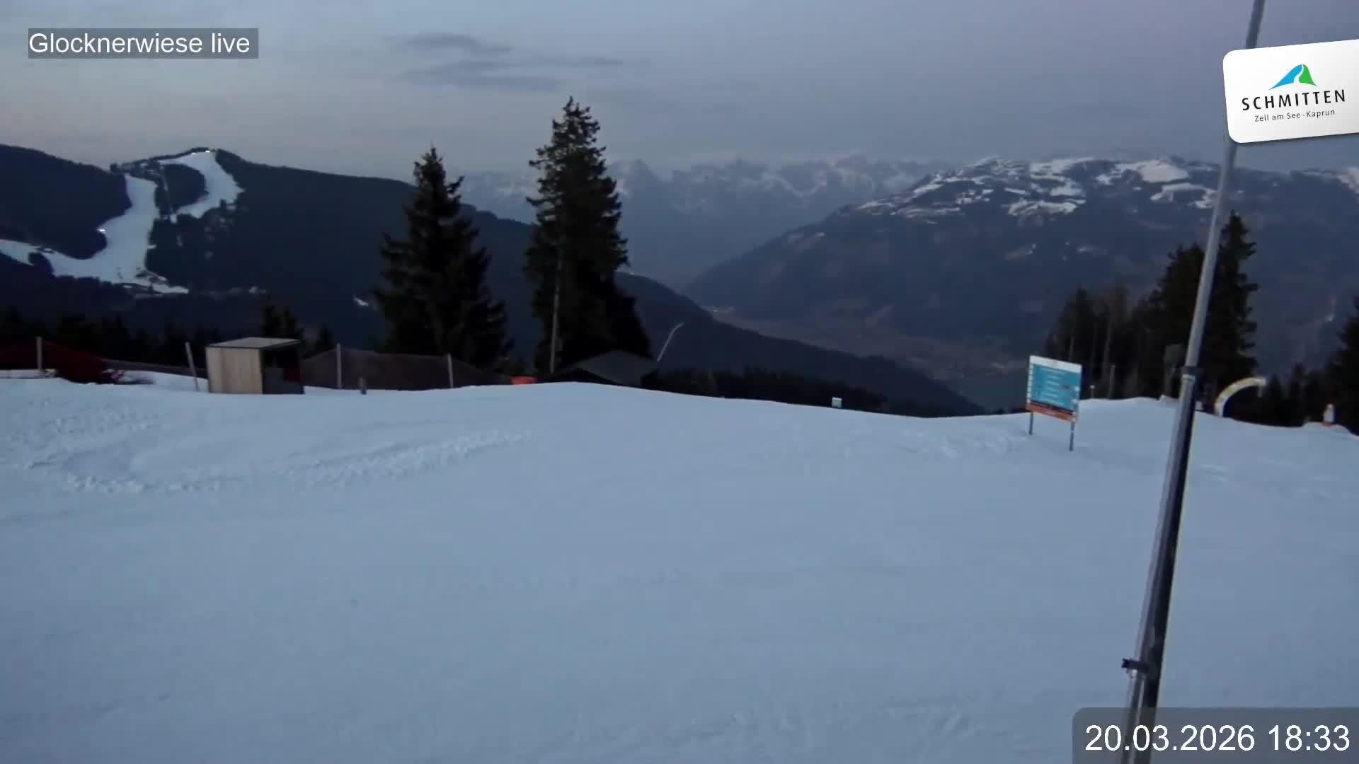 Archiv Foto Webcam Schmittenhöhe: Blick auf die Glocknerwiese