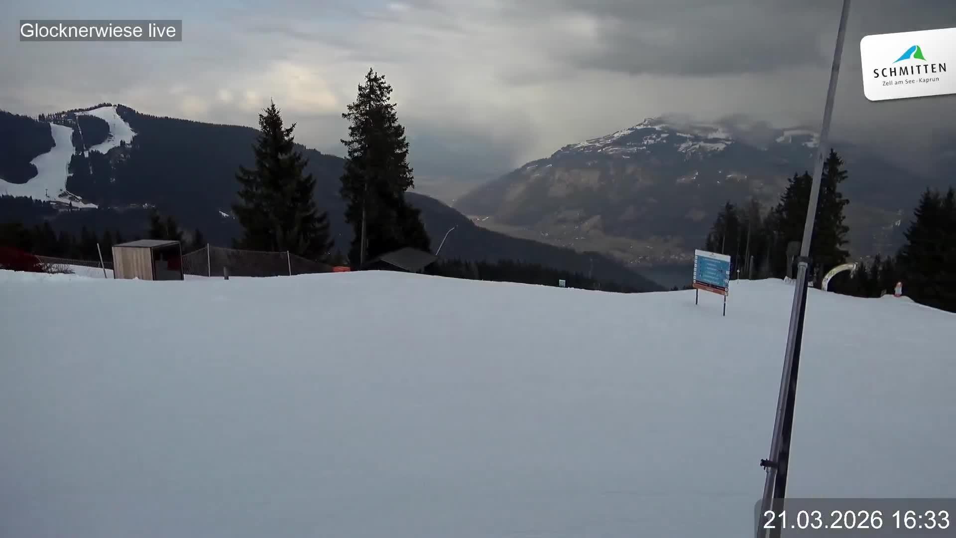 Archiv Foto Webcam Schmittenhöhe: Blick auf die Glocknerwiese
