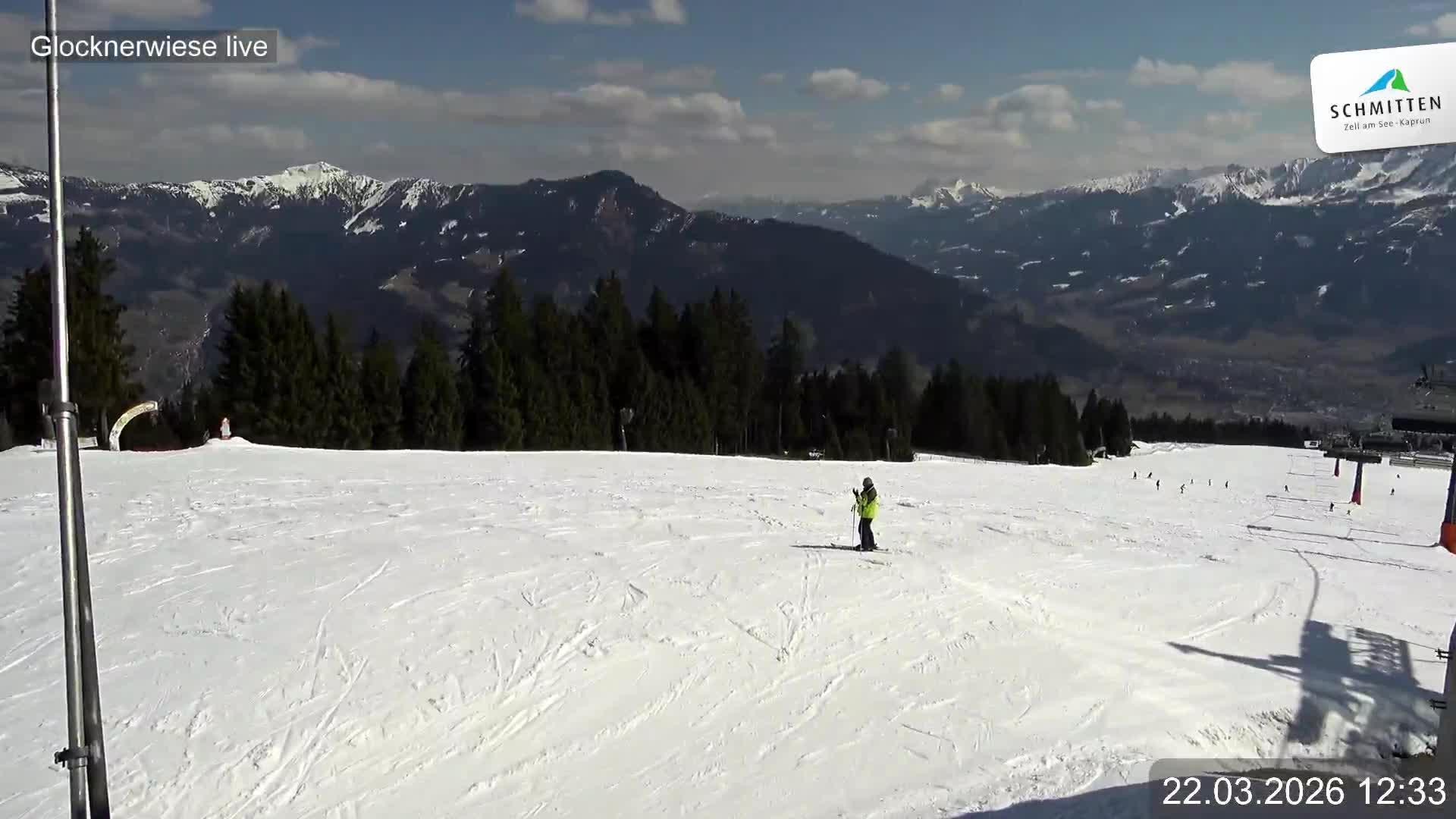 Archiv Foto Webcam Schmittenhöhe: Blick auf die Glocknerwiese