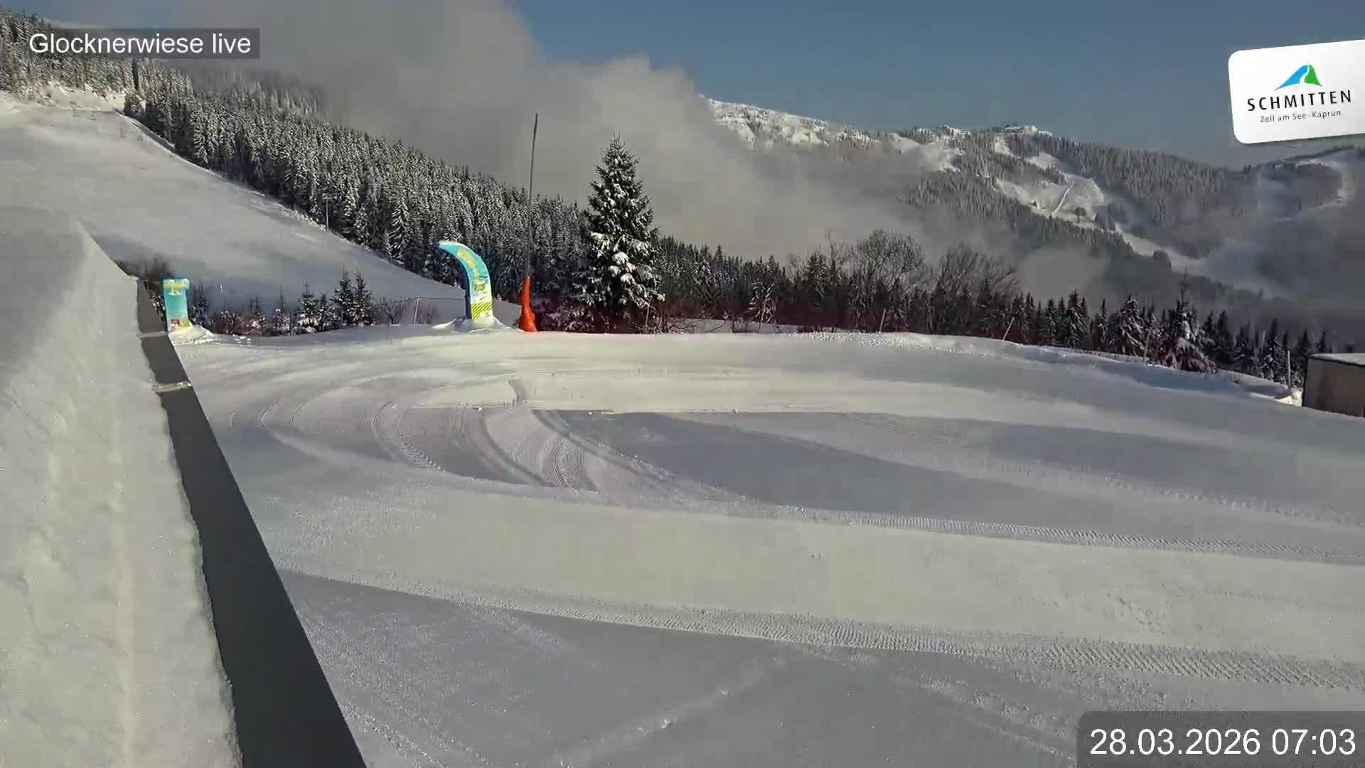 Archiv Foto Webcam Schmittenhöhe: Blick auf die Glocknerwiese