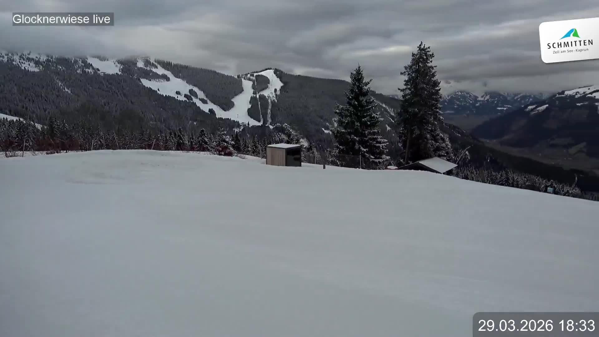 Archiv Foto Webcam Schmittenhöhe: Blick auf die Glocknerwiese