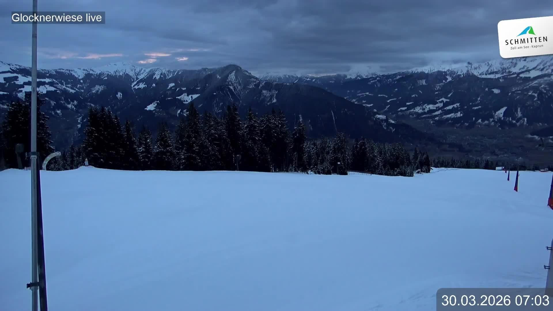 Archiv Foto Webcam Schmittenhöhe: Blick auf die Glocknerwiese