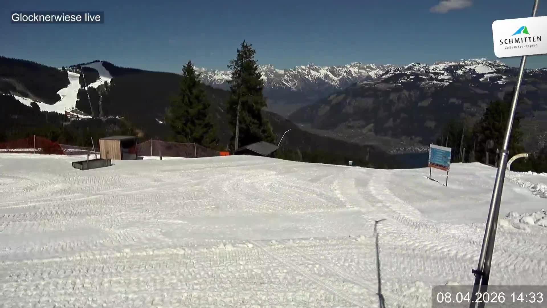 Archiv Foto Webcam Schmittenhöhe: Blick auf die Glocknerwiese