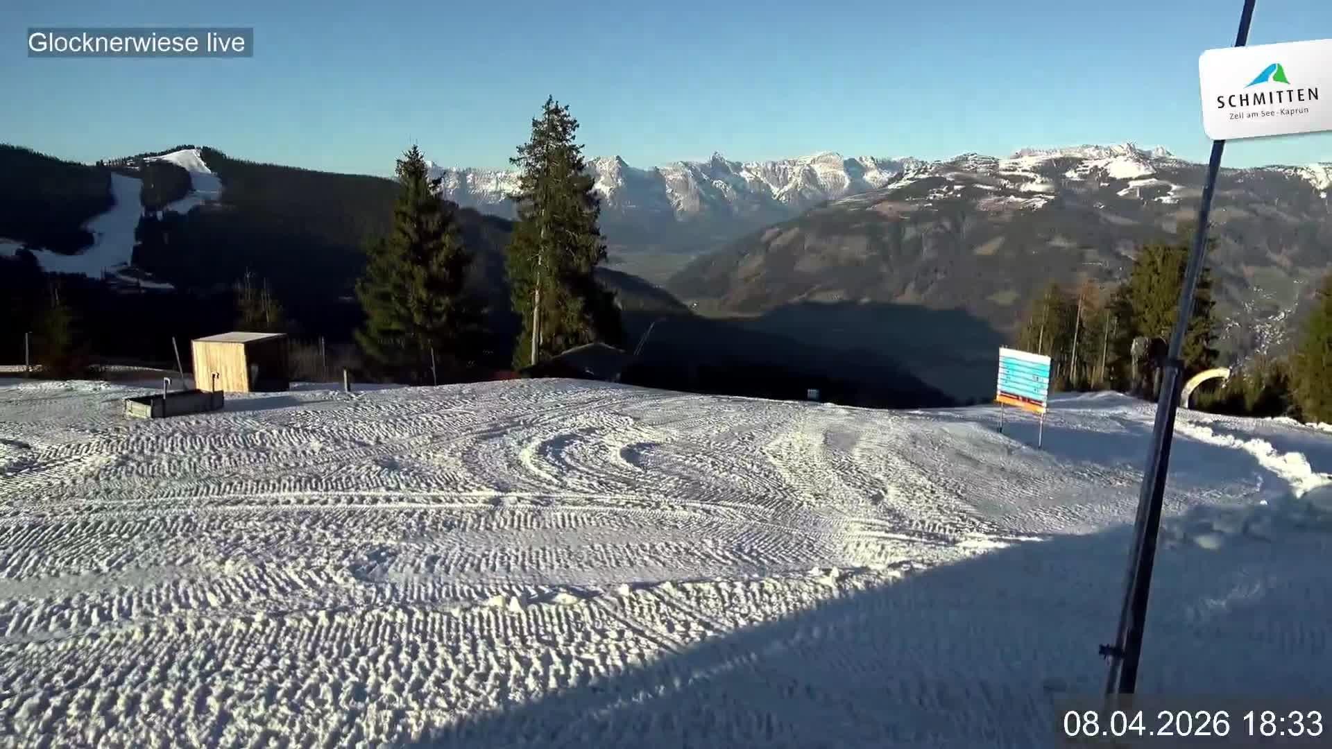 Archiv Foto Webcam Schmittenhöhe: Blick auf die Glocknerwiese