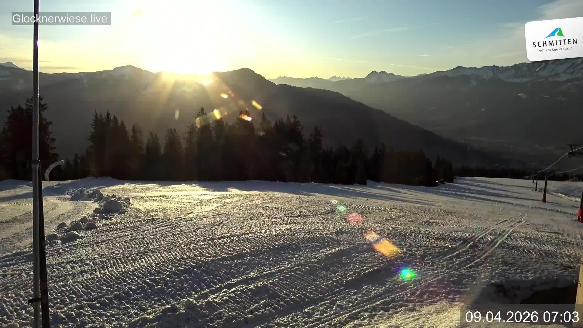 Archiv Foto Webcam Schmittenhöhe: Blick auf die Glocknerwiese