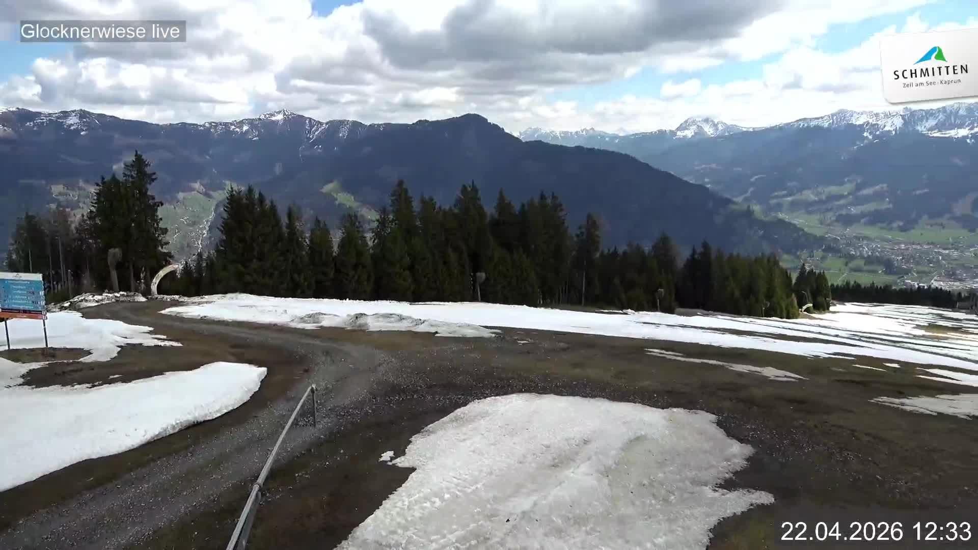 Archiv Foto Webcam Schmittenhöhe: Blick auf die Glocknerwiese