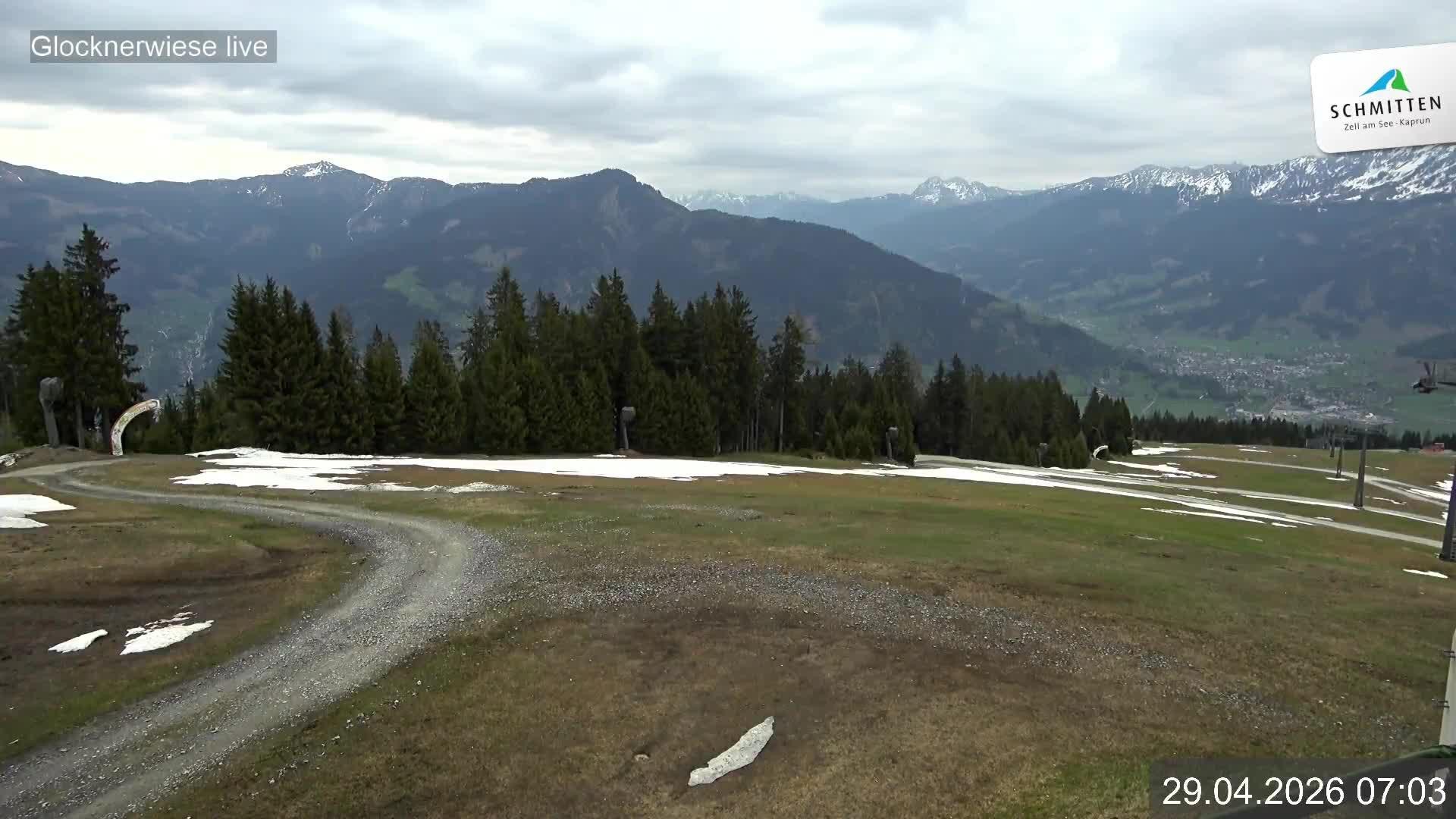 Archiv Foto Webcam Schmittenhöhe: Blick auf die Glocknerwiese