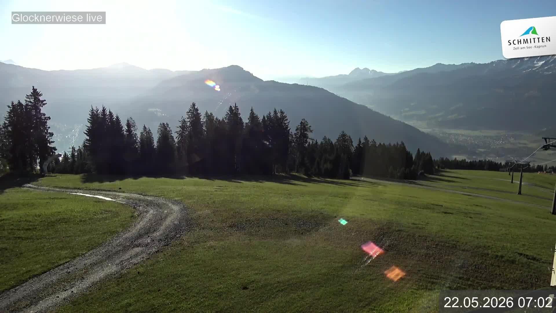 Archiv Foto Webcam Schmittenhöhe: Blick auf die Glocknerwiese