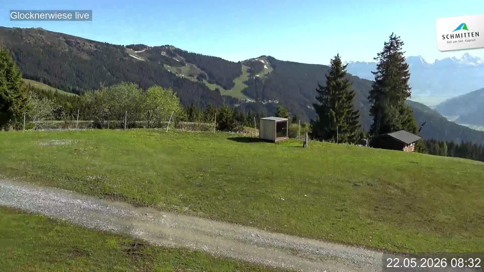 Archiv Foto Webcam Schmittenhöhe: Blick auf die Glocknerwiese