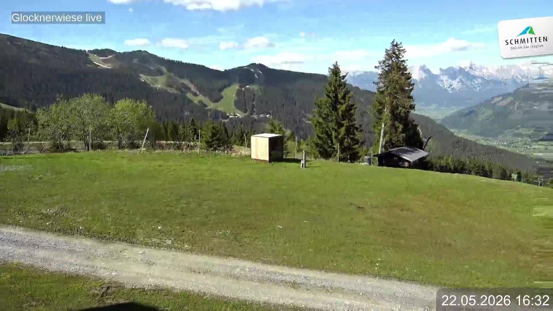 Archiv Foto Webcam Schmittenhöhe: Blick auf die Glocknerwiese