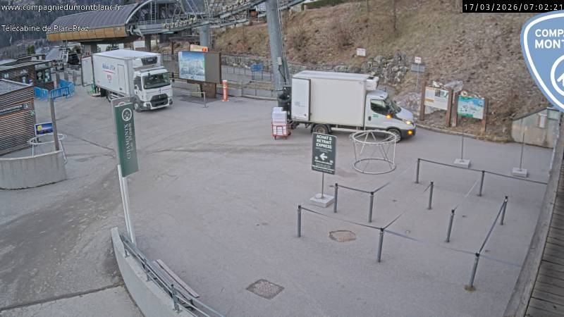 Archiv Foto Webcam Charmonix Talstation Plan Praz