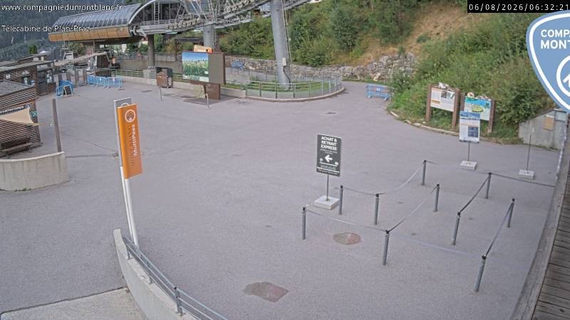 Archived image Webcam Charmonix: Planpraz Base Station