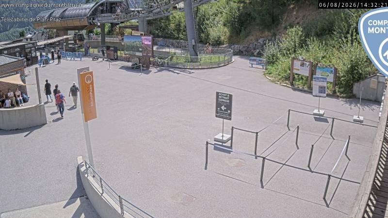 Archived image Webcam Charmonix: Planpraz Base Station