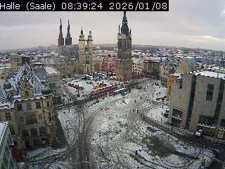 Archiv Foto Webcam Blick vom Ratshof auf den Marktplatz in Halle