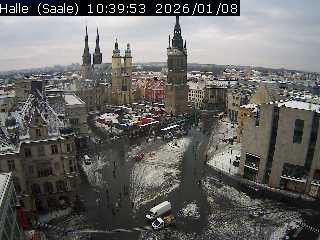 Archiv Foto Webcam Blick vom Ratshof auf den Marktplatz in Halle