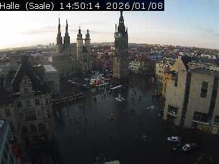 Archiv Foto Webcam Blick vom Ratshof auf den Marktplatz in Halle