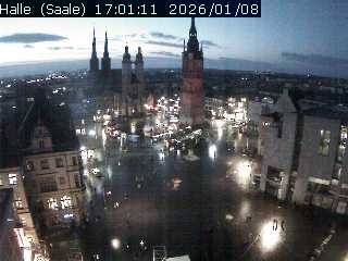 Archiv Foto Webcam Blick vom Ratshof auf den Marktplatz in Halle